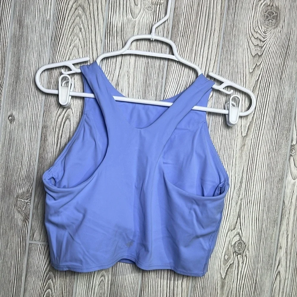 Athleta Shirt Women Medium Blue Crop Tank Top Outdoors Gym Ladies